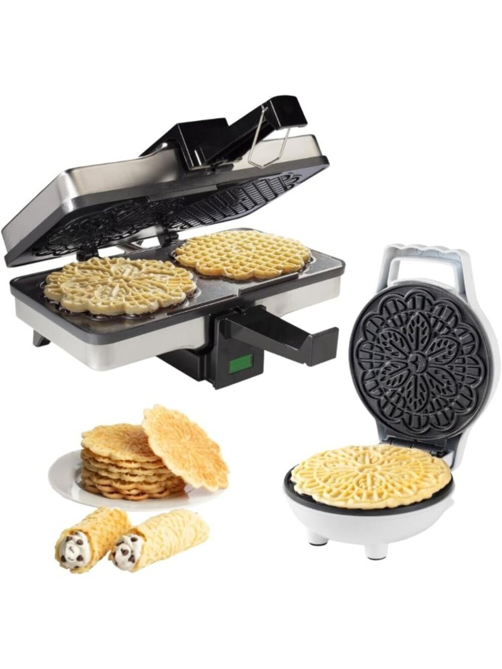 Nonstick Pizzelle Maker Set – Easy Mini Waffle Iron for Thin Cookies & Desserts